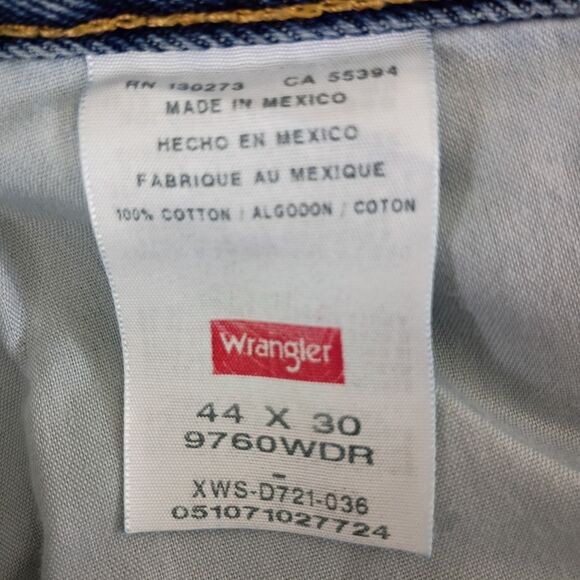 Wrangler Rugged Wear Classic Fit 100% Cotton Jeans Workwear 44 x 30 Indigo - Picture 4 of 5